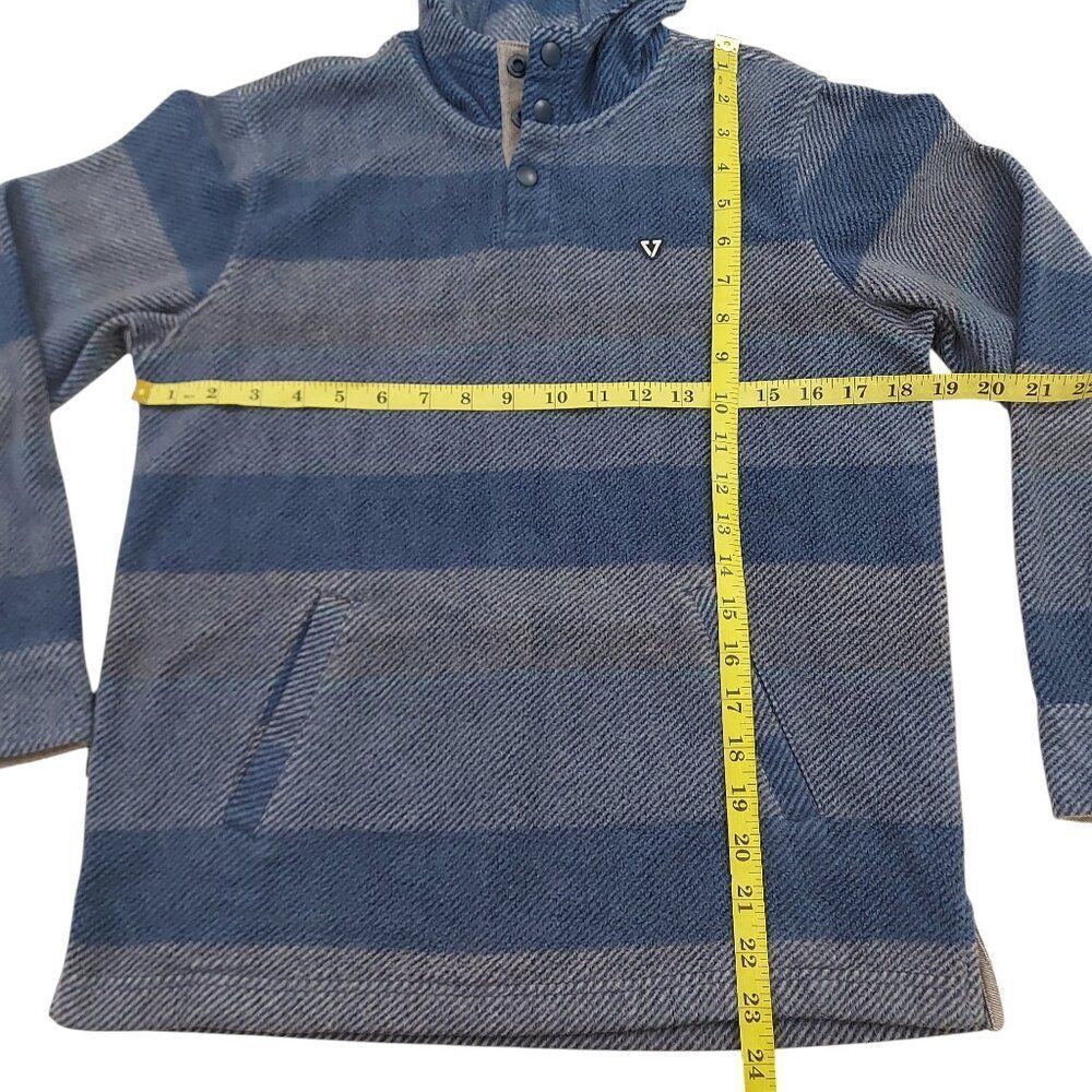 Vissla Hoodie Boys Large 12 Blue Fleece Striped Cozy Comfy Warm Travel Outdoor - Picture 12 of 12